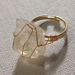 Raw Citrine Crystal Adjustable Ring NEW #2