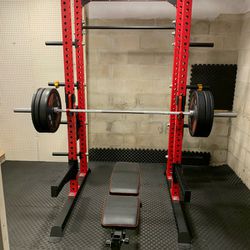 Professional Home Gym Rack With Weights Barbell And Bench