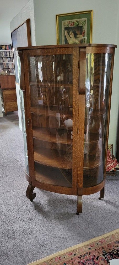 Vintage Oak Display Cabinet