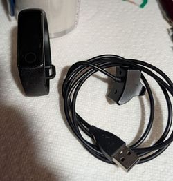 Black Fitness Tracker with Charging Cable