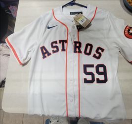 Men's Nike Genuine MLB (Houston Astros) #59 Valdez Game Jersey Size S (Small)