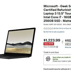 Microsoft Surface Laptop 3 Intel I5