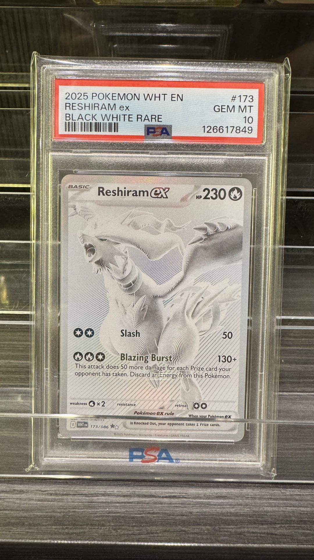 Pokémon White Flare Reshiram EX BWR 173/086 English Edition PSA 10