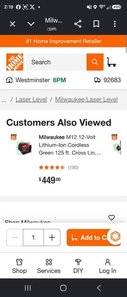 Milwaukee laser
