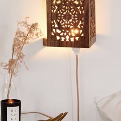 Sienna Carved Wood Sconce brand new - urban outfitters