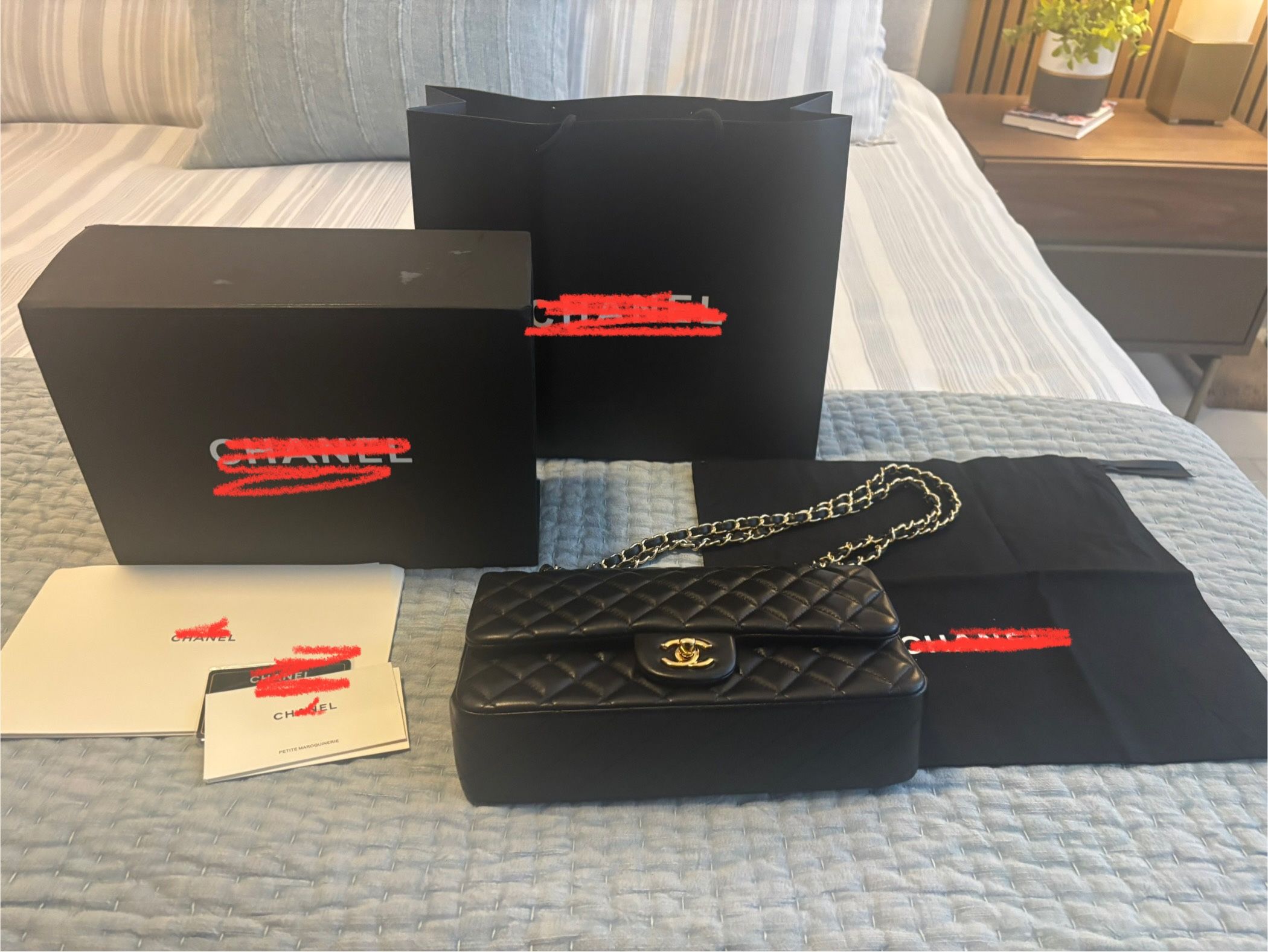 Medium Classic double flap - lambskin in perfect condition