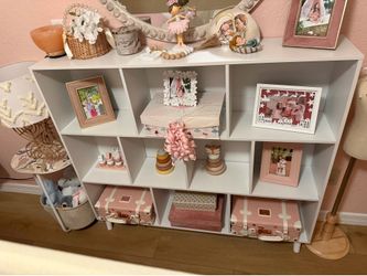 9 Cube Bookcase & Bookshelf, 3 Tier Storage Organizer with Legs, Freestanding Open Frame Book Shelves for Living Room, Office, White