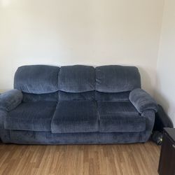 Blue Pull-Out Couch – Great Condition!