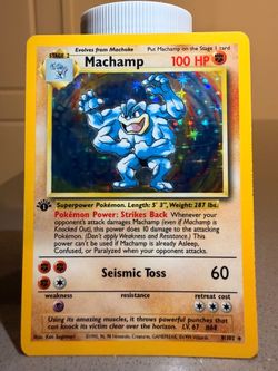 Machamp 1st Edition Base Set Holo LP 8/102 Pokemon TCG