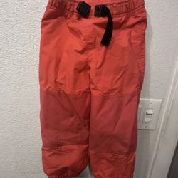 🌸LANDS END Girl Toddler Pink Snow Pants Fleece Lined  ✨Sz 4