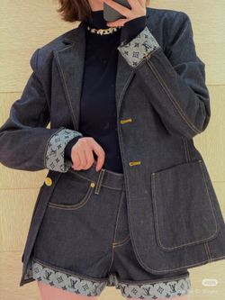 lv Denim Preppy Blazer