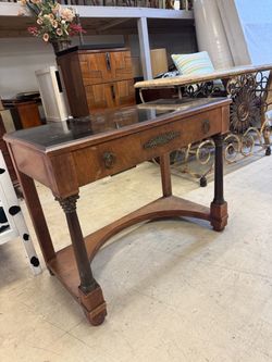 Antique Empire Style Mahogany Console Table