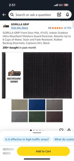 Gorilla grip floor mat 47x35