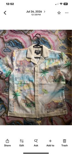 Malibu Palm Tree Summer Button-Down Shirt (Negotiable)
