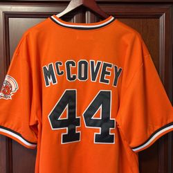 Rare New MLB SF Giants Willie McCovey Orange Jersey 