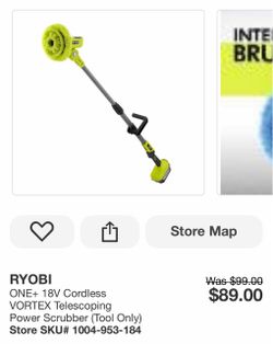 Ryobi 18V Cordless Telescoping Power Scrubber