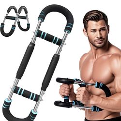 Twister Arm Trainer - Adjustable Resistance 30-120lbs Chest Workout Equipment with 4 Springs, Jump Rope & Wrist Guards for Upper Body Strength & Muscl