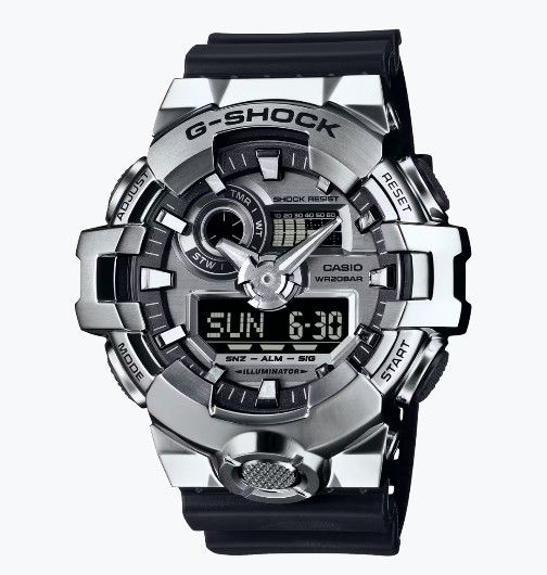New Casio G Shock G-STEEL Analog-Digital Silver Metallic Watch GM700-1A