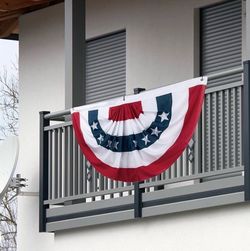 3 USA Flag Bunting American Pleated Fan Flag 3x6 Ft Patriotic Stars & Stripes Banner for 4th of July