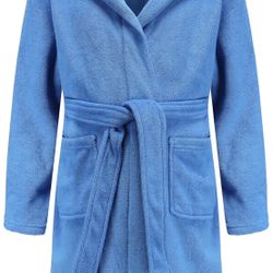 Kids Hooded Bathrobe - Blue - Soft and Cozy