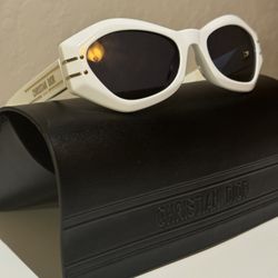 Christian Dior Sunglasses White w/ Gold Trim