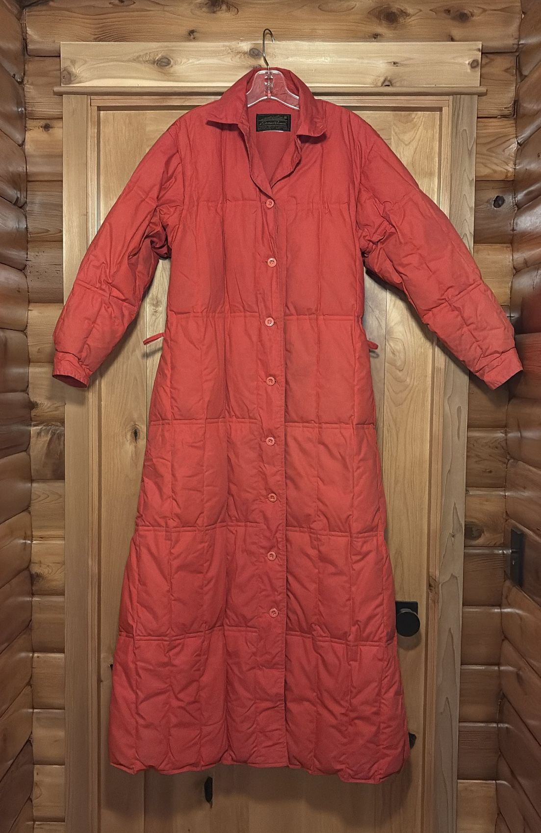 vintage red Eddie Bauer quilted puffer coat
