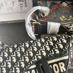 Christian Dior Saddle Bag. Blue, Indigo, Crossbody , Bag, Purse. Shoulderbag 