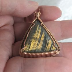 Labradorite Pendant Wire Wrap In Copper