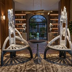 2 Pop Art Wood Chairs 