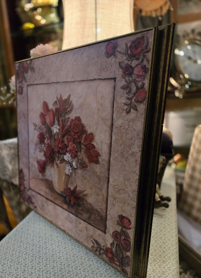 Charlene Olson Floral Painting In Bold Frame