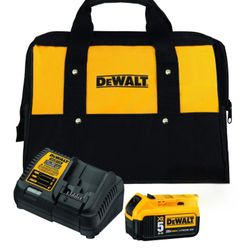 DEWALT 5.0 Ah Battery With Charger and Bag 
