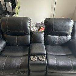 Leather Reclining Love Seat 