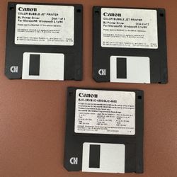 Canon BJC Printer Drivers BJC-250/BJC-4300/BJC-4650 3.5" Disks Win 3.1/95/DOS