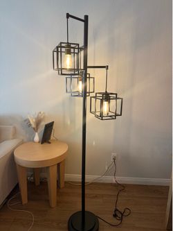 Kelsey Dual 3- Light Black Floor Lamp