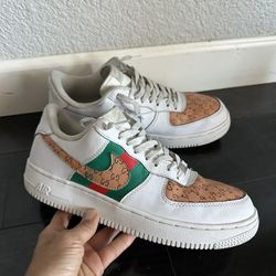 Classic: Handcrafted Air Force 1 w/ Gucci design - mens size 10