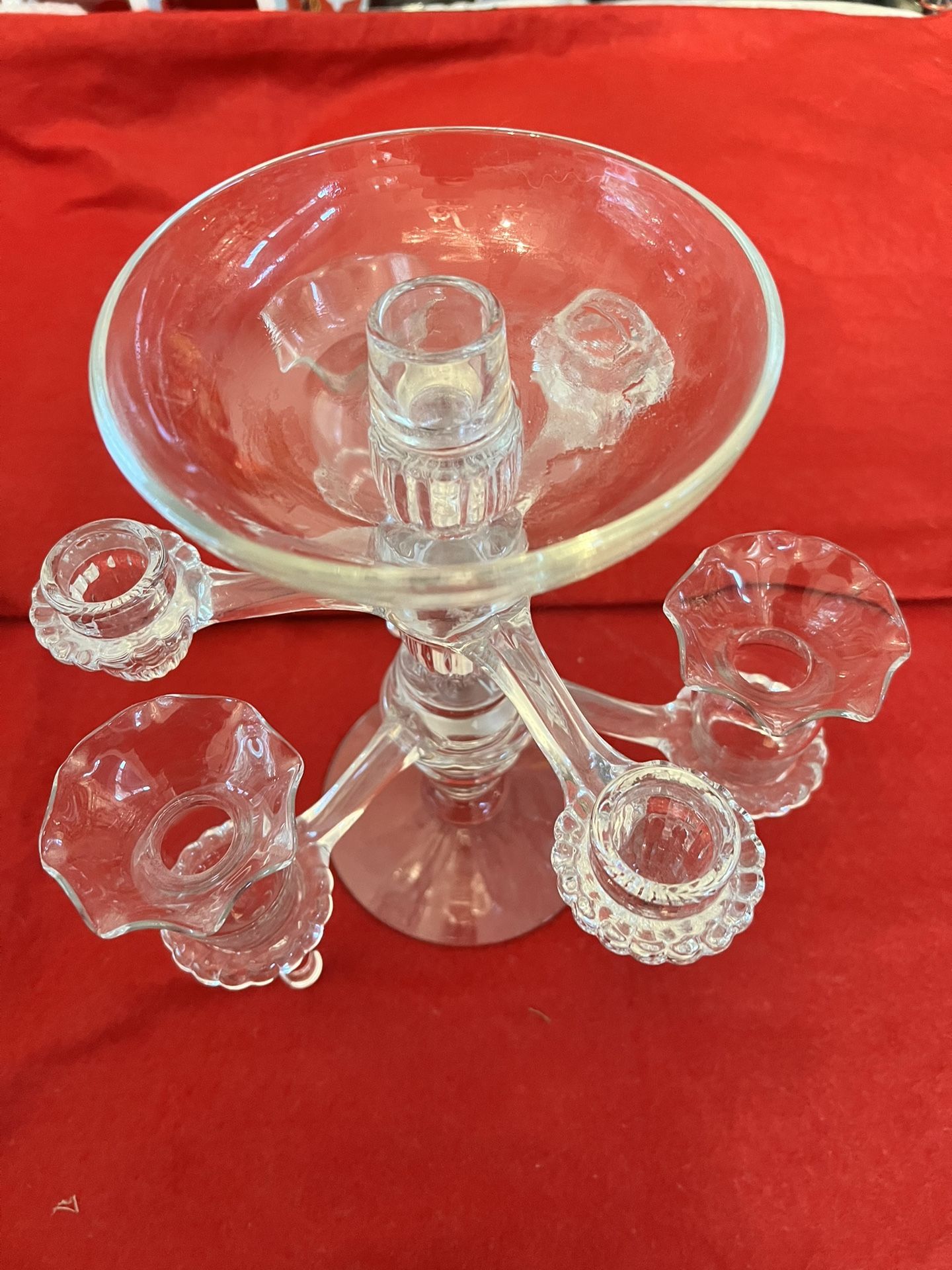 1930’s Clear Cambridge Epergne Candelabra