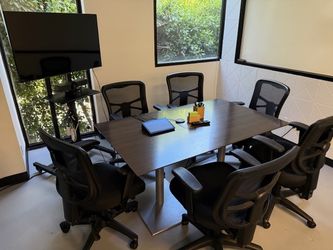 60 x 36 coastal grey conference table with power module