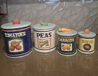 Ceramic Canister Veggie Set (4 pieces)
