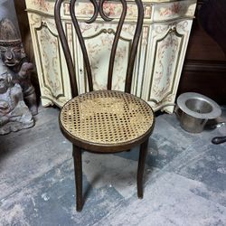Cafe Bistro Chair With Cane Seat Bentwood Frame Thonet Style 