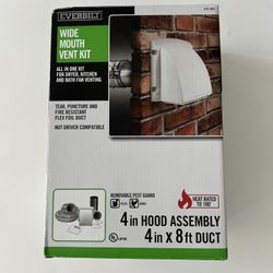 Everbilt 4 in. x 8 ft. Dryer Vent Kit with Guard | White | 610665| TD48PMKHD6
