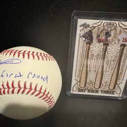 Jackson Merrill Autographed Baseball, Fernando Tatis Rare Bat Relic Baseball Card, Padres, Chargers