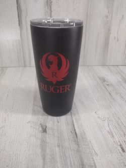 New Ruger Marlin Firearms Black 20 oz Double Wall Insulated Stainless Steel Tumbler