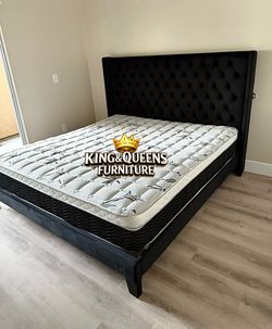 King bed frame with mattress