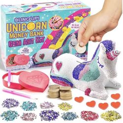 GirlZone Diamond Painting Bank Unicorn Kit - Medium, Multicolor, Box Style - DIY
