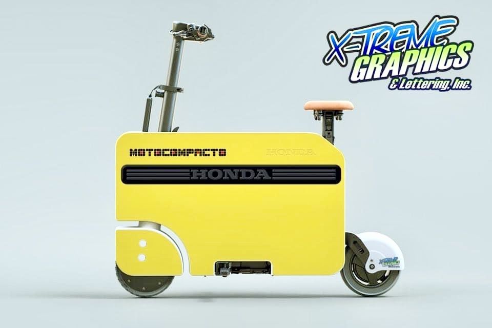 Honda MOTOCOMPACTO decals / stickers for the new Electric Scooter to match the old school Motocompo