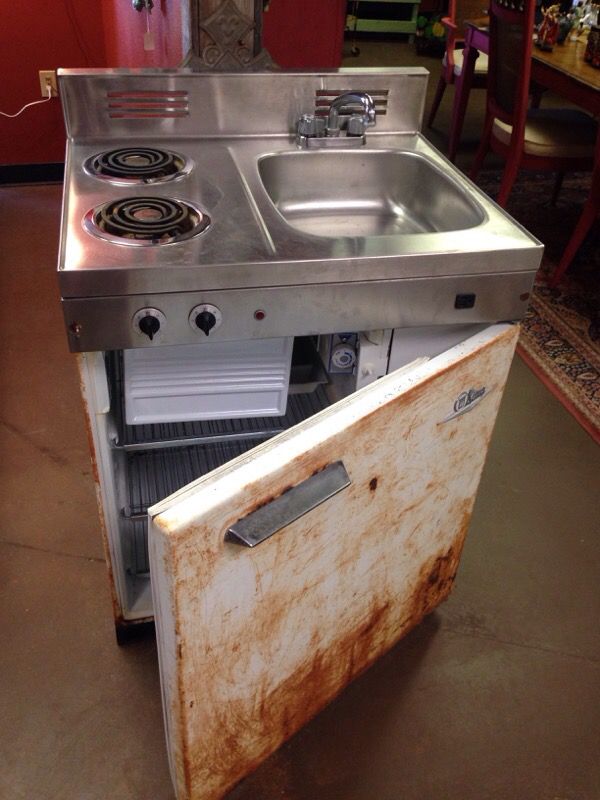 Antique stove/sink/refrigerator combo