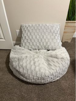 Kids gray bean bag with gray pillow