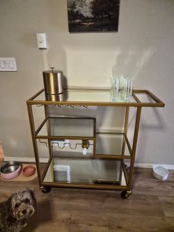 Modern Bar Cart with Wheels