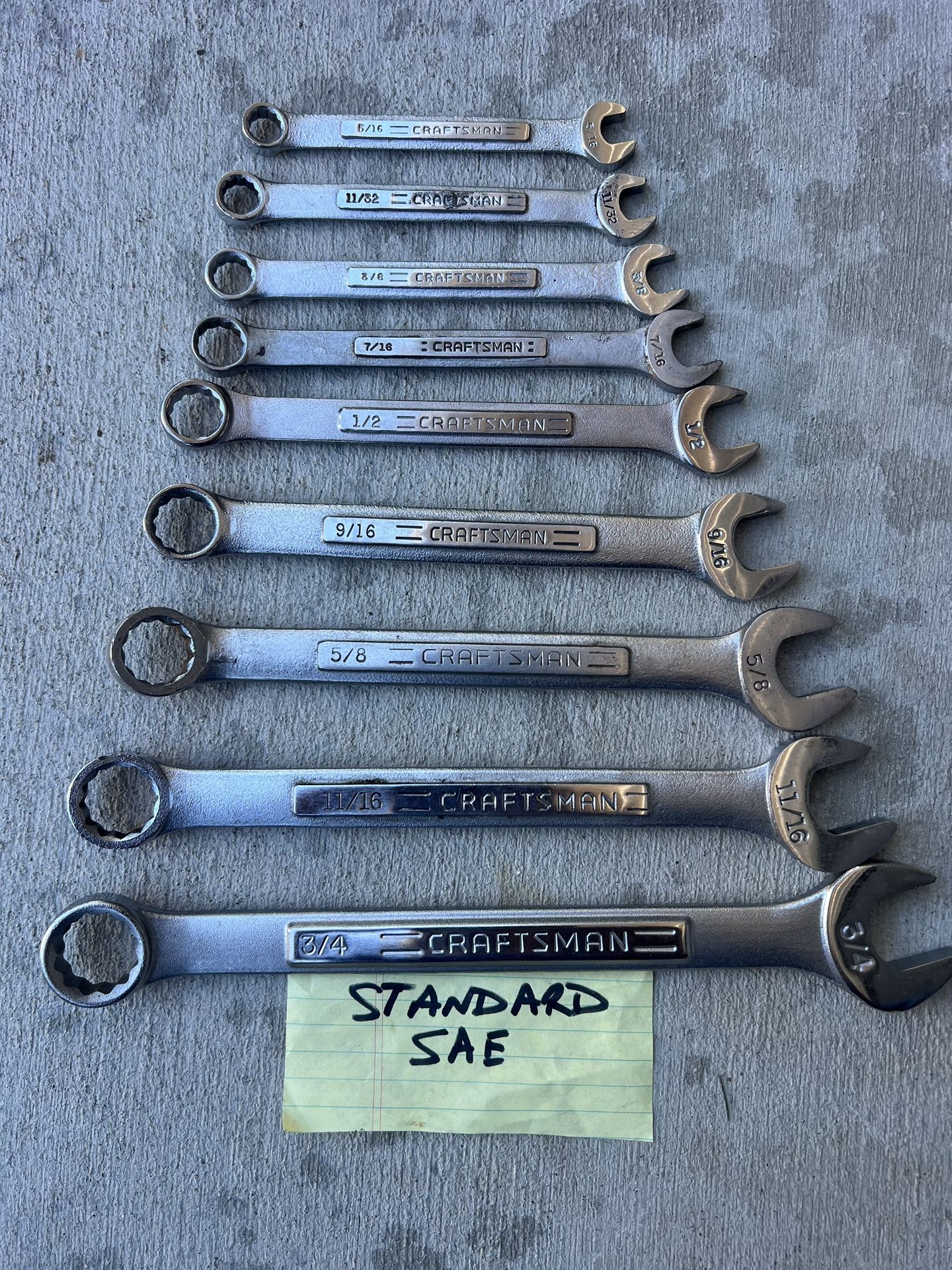 Craftsman Wrenches. SAE. USA