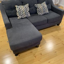 Blue Sofa with Reversible Chaise